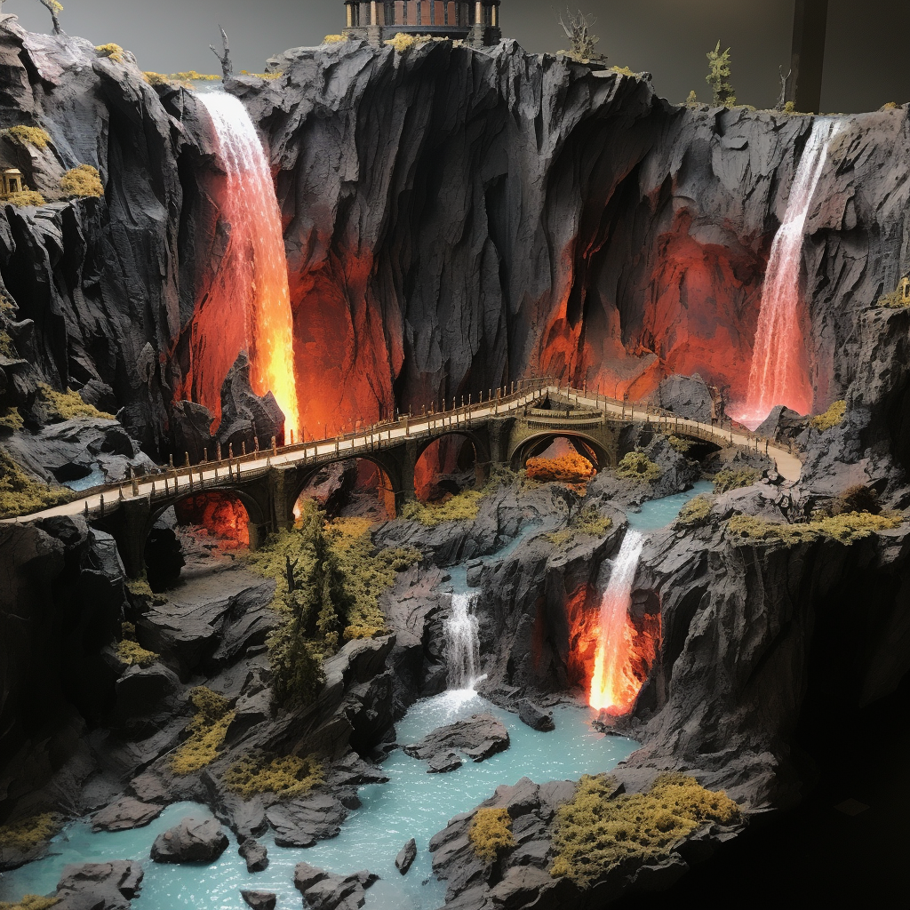 Impressive lava waterfall dungeons dragons