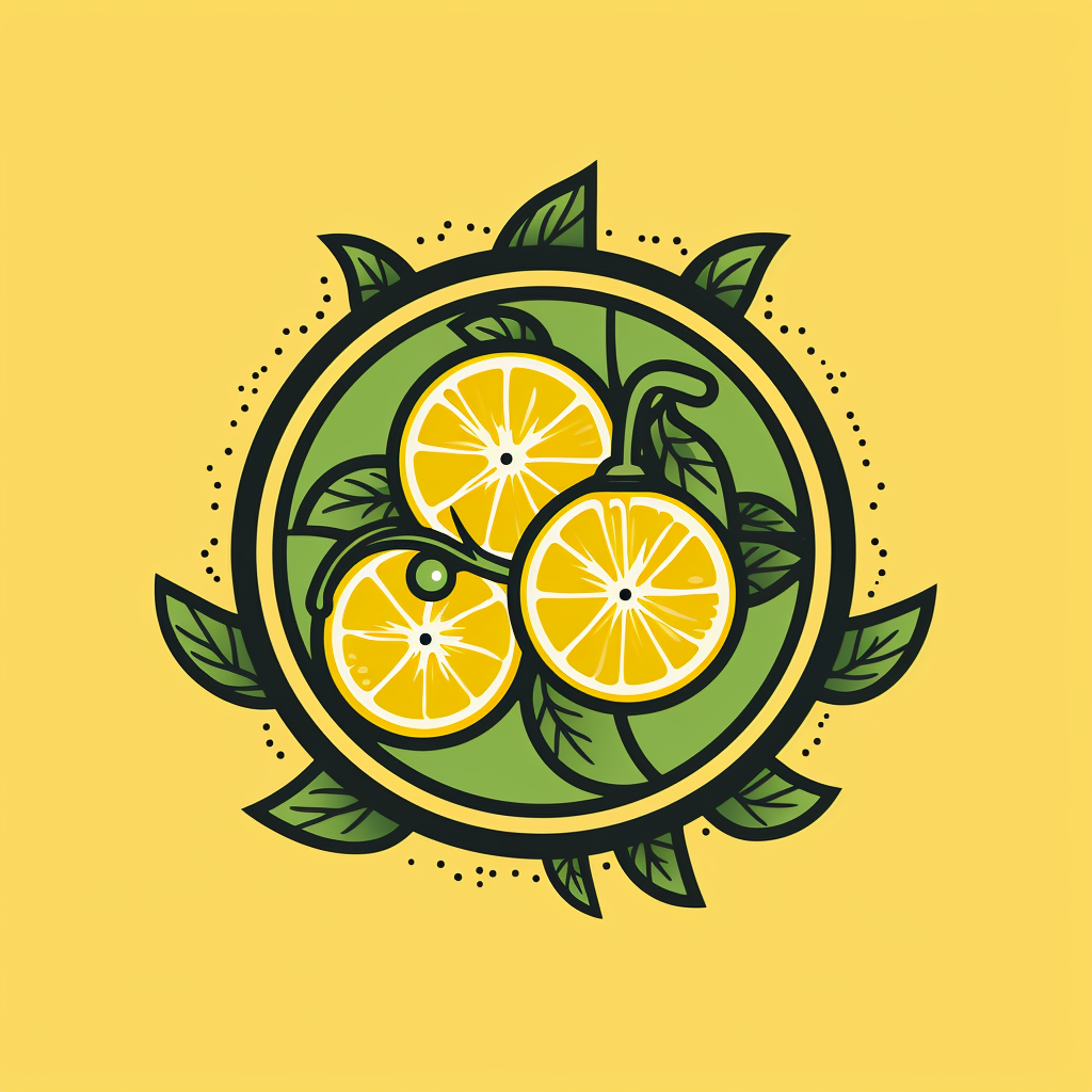 Retro lemon clock logo design