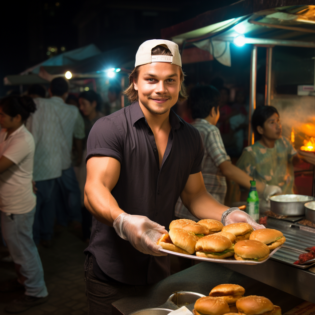 Leonardo Di Caprio selling Vada Pav