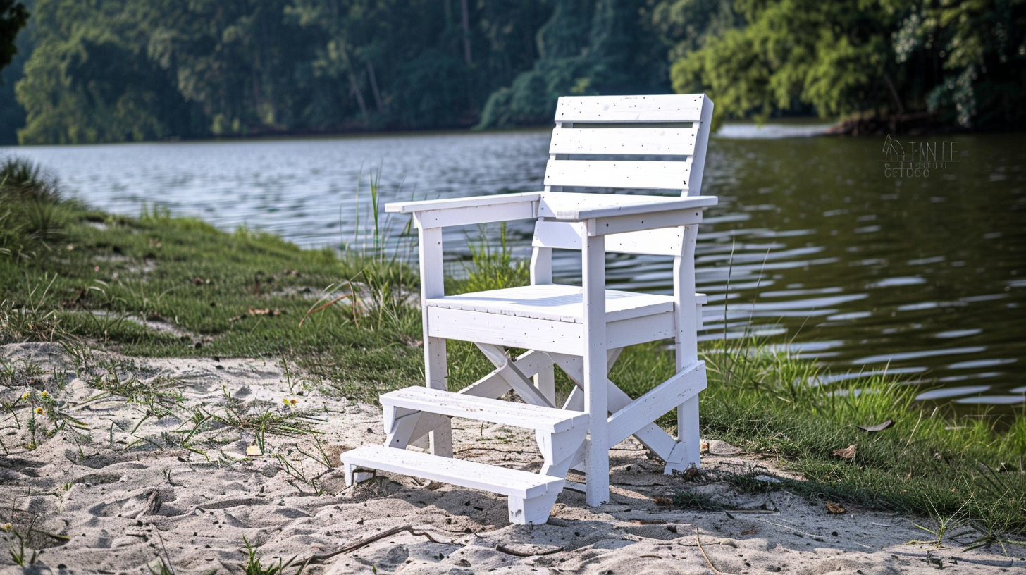 white wooden lifeguard chair on beach