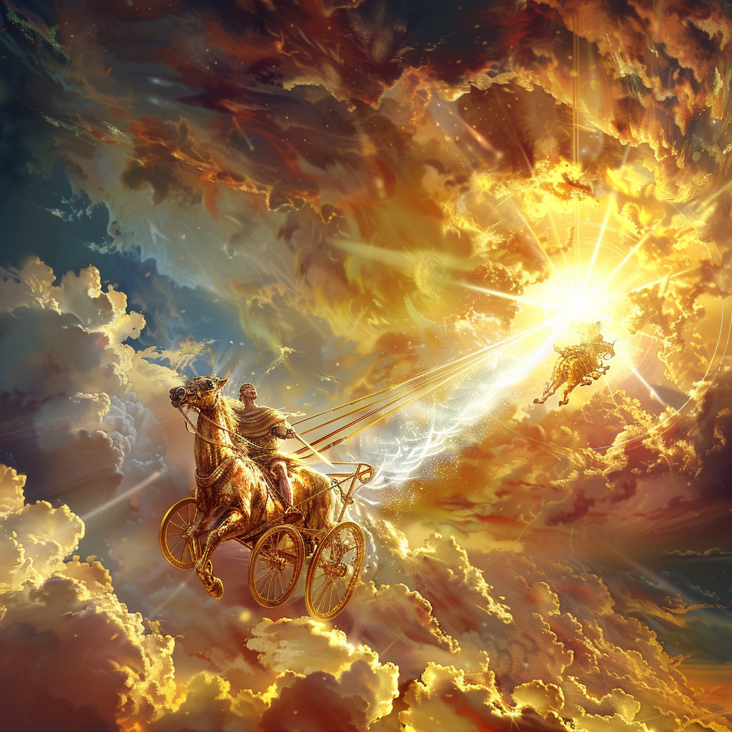 Radiant Light Chariot in Sky