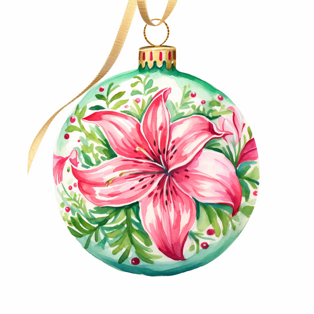 Christmas ornament in Lilly Pulitzer girly style