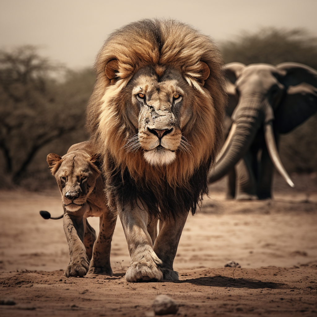 Powerful Lion with Elephant Head