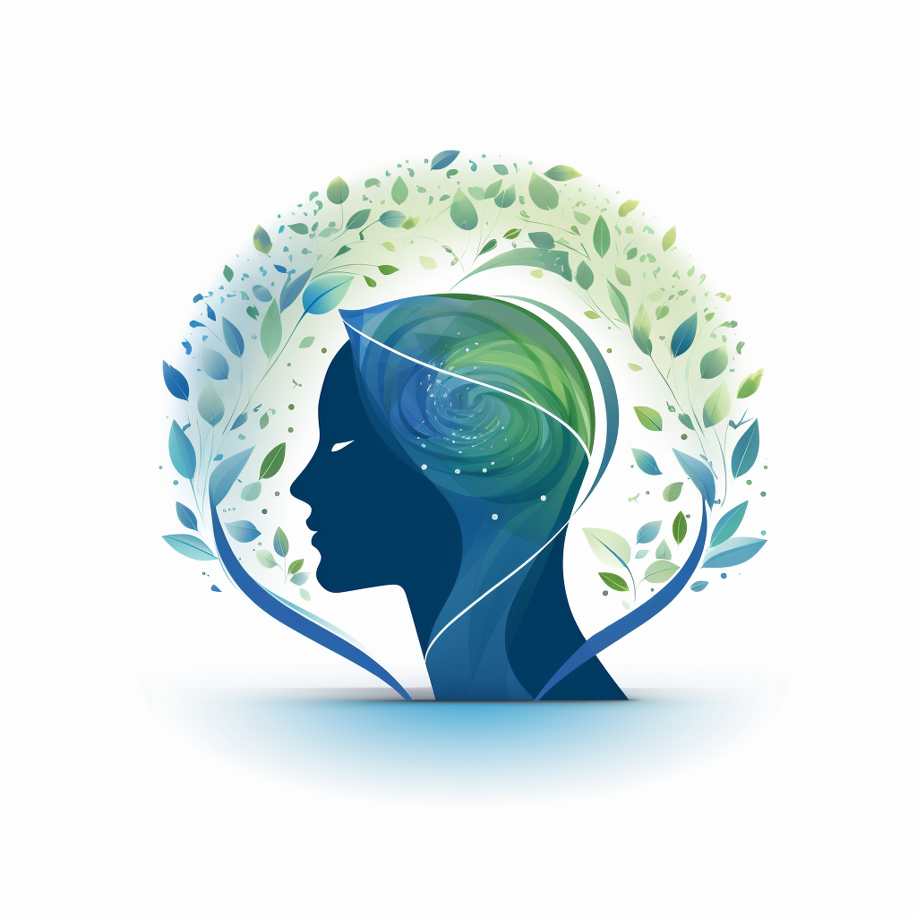 Logo Mindfulness Wellness Psychology Blue Green