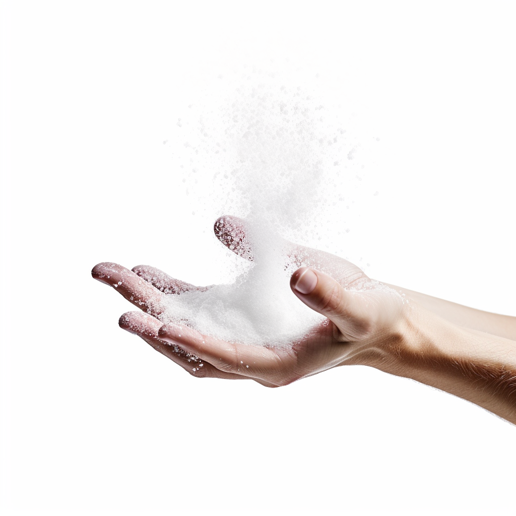 Hand sprinkling salt logo