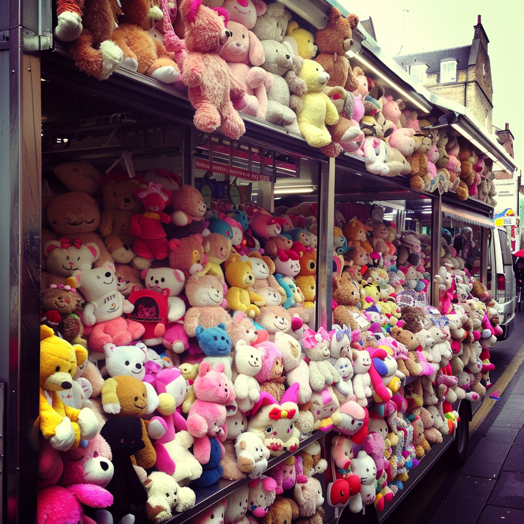 Toy-covered food truck in London