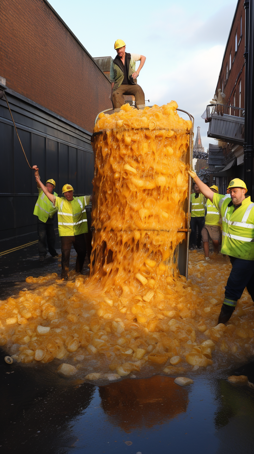 Beer flooding the streets of London