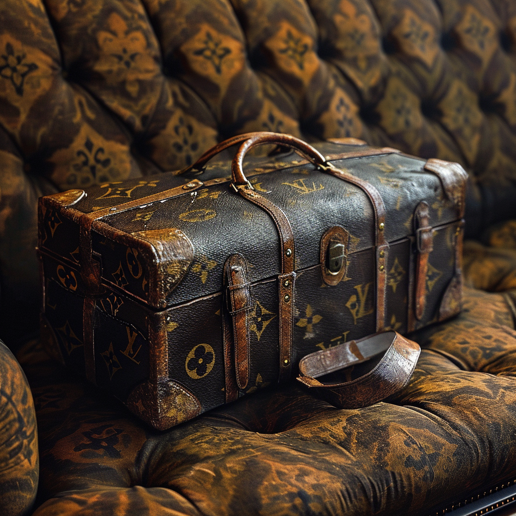 Beautiful Louis Vuitton Travelling Bag on Couch