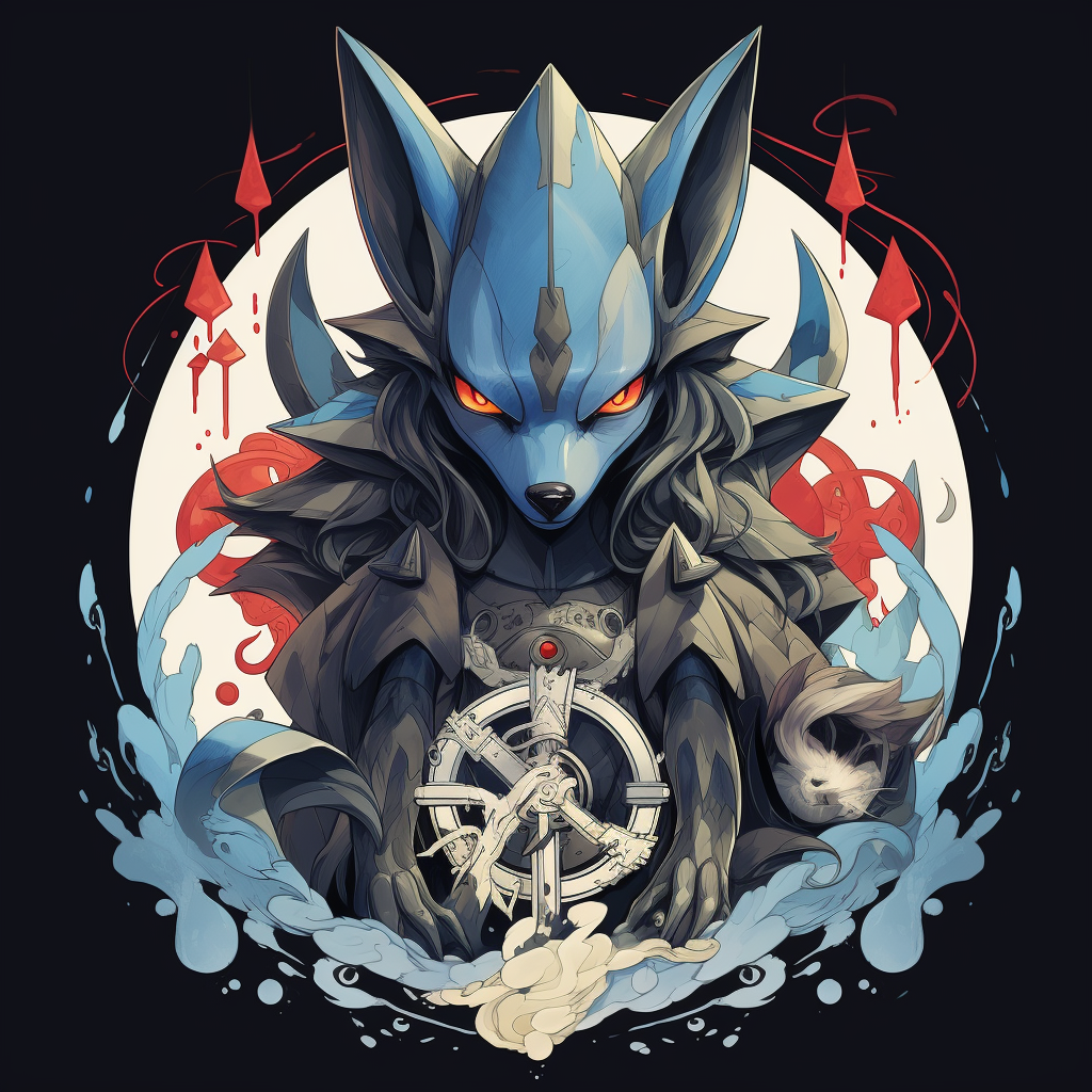 Lucario with Sharingan and Three Tomoe Eyes