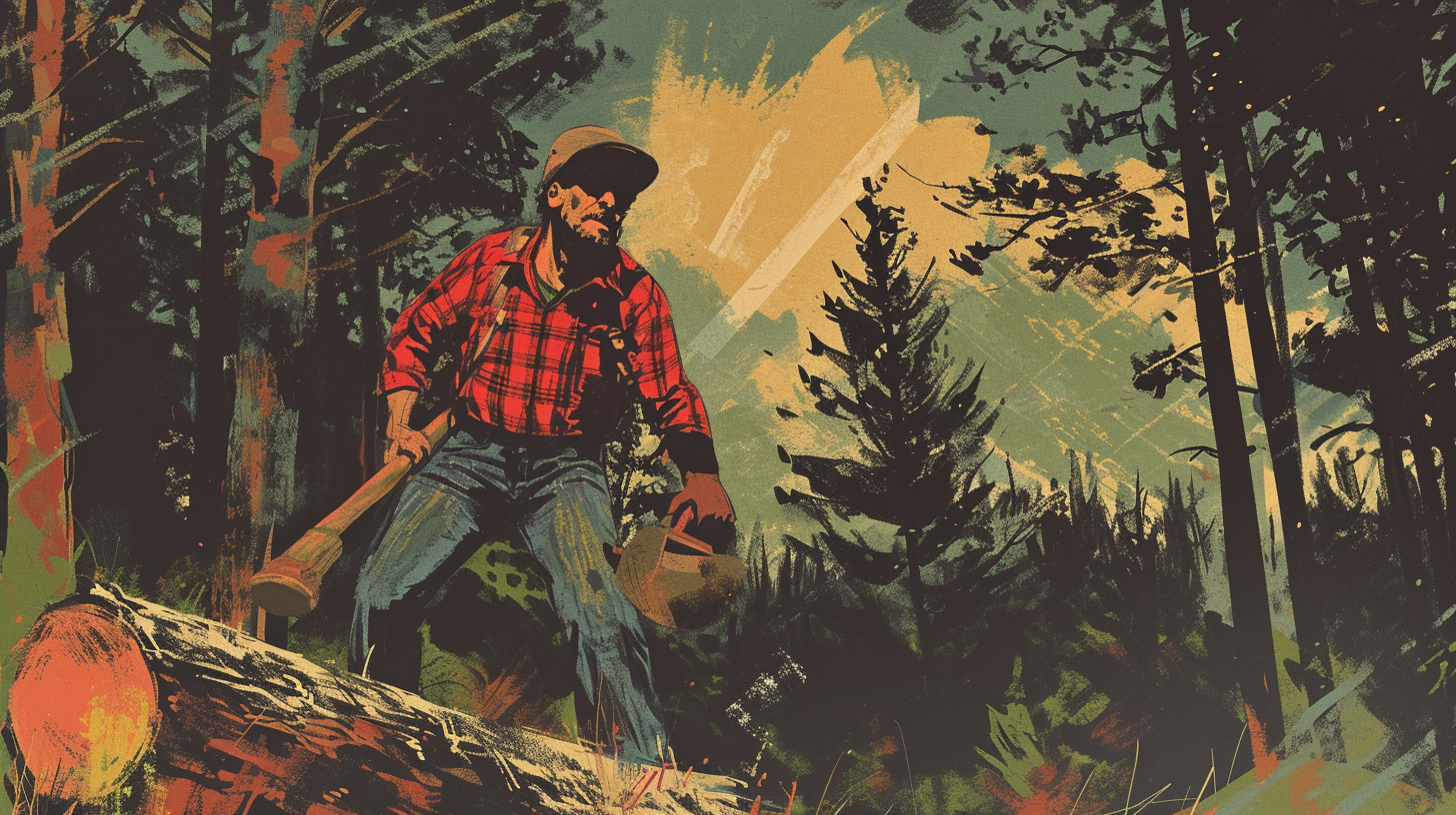 Lumberjack in New England Forest Archie Comic