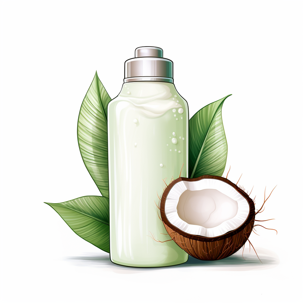 Luxury body lotion coconut on white background