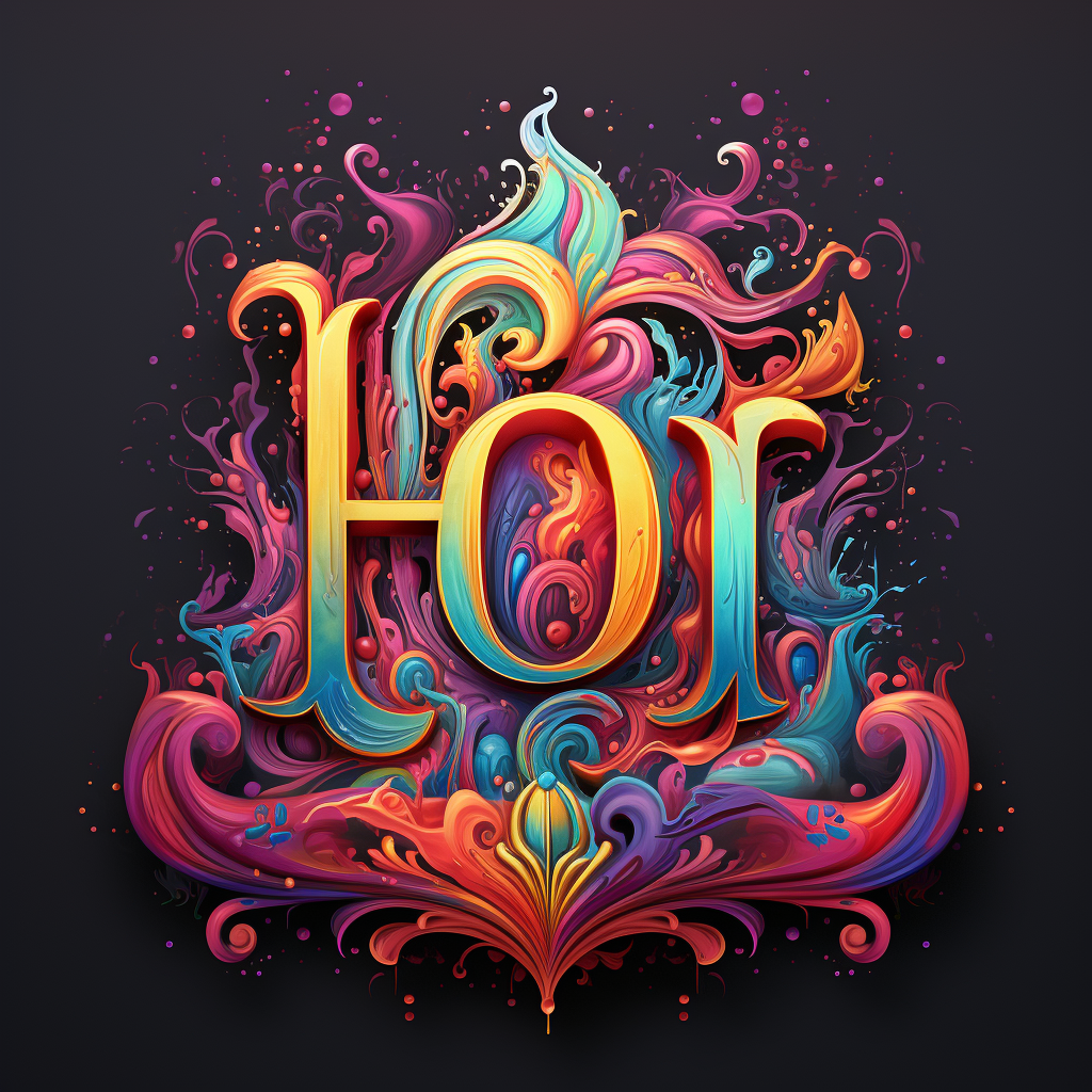 Luxury lettering with the word  holi