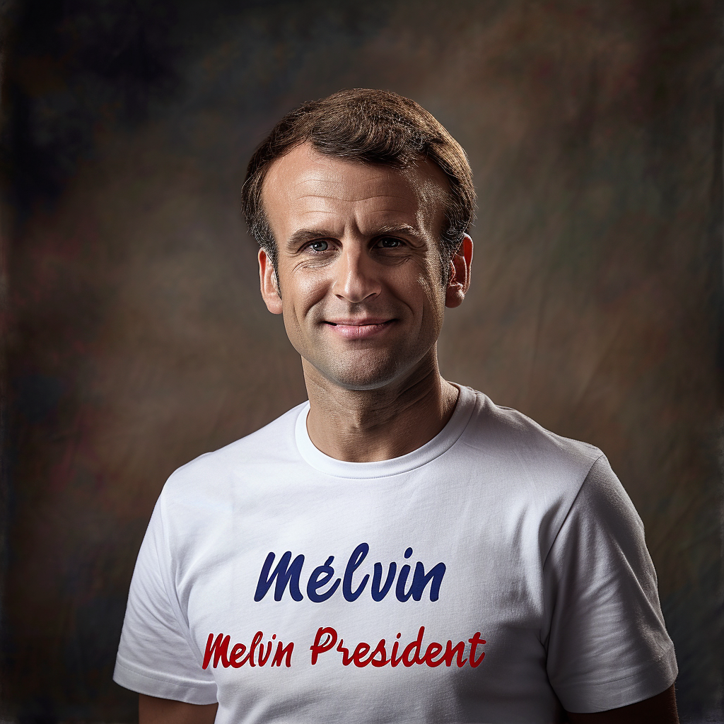 French President Macron in Melvin President T-Shirt