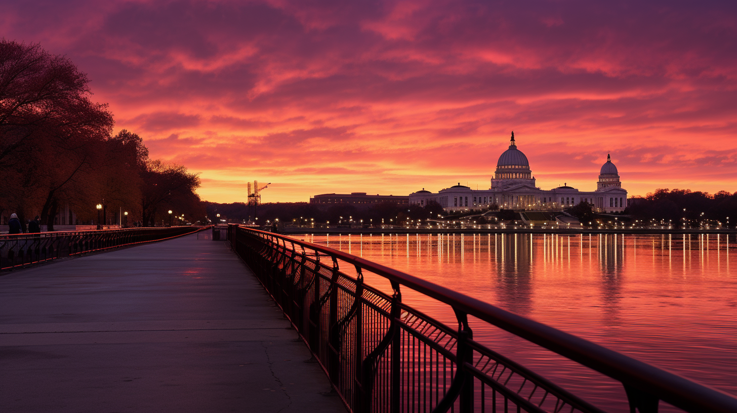 Sketchy sunrise over Madison Wisconsin Capitol