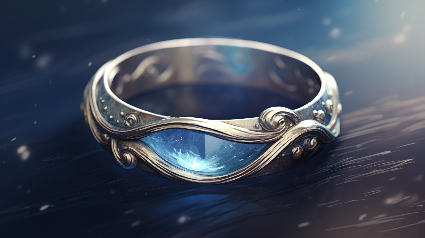 Subtle ocean wave pattern on magic ring