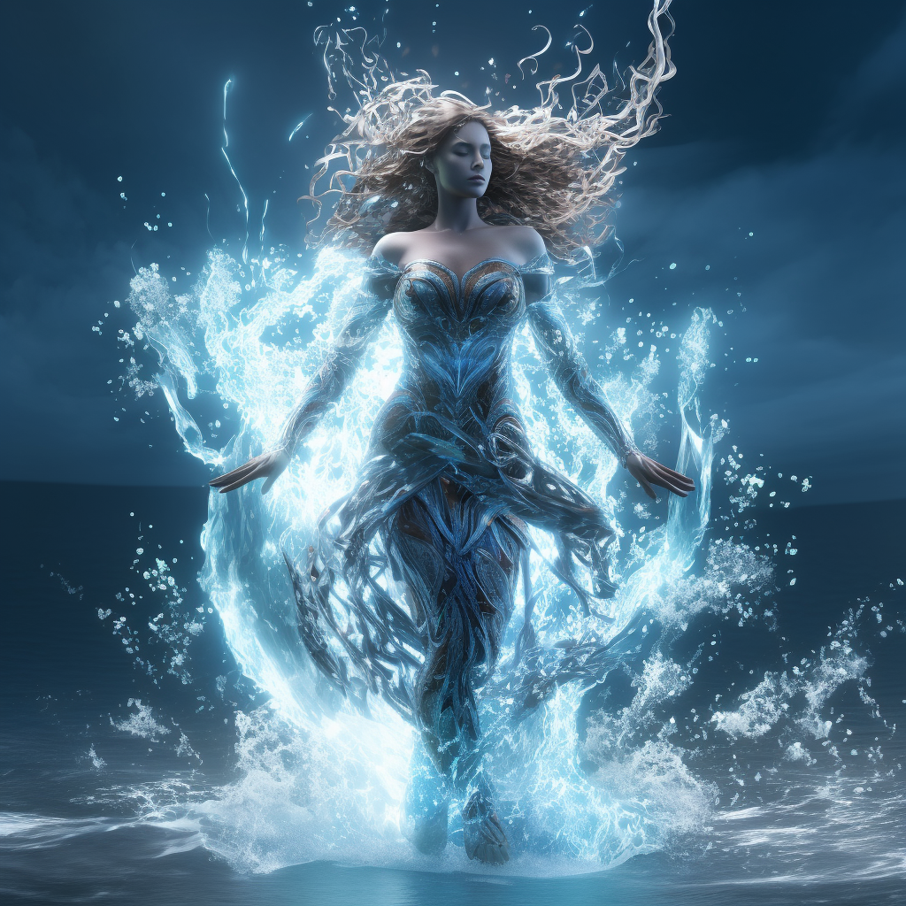 Stunning portrait of a magical ocean goddess