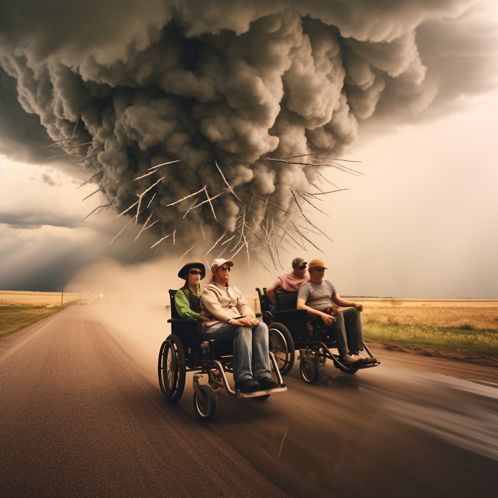 Wheelchair users in a mesmerizing tornado