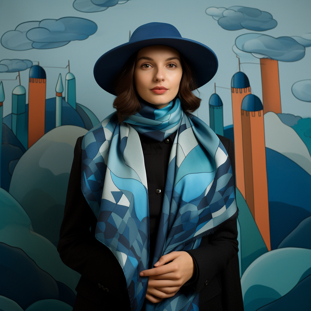 Rene Magritte scarf with unique design