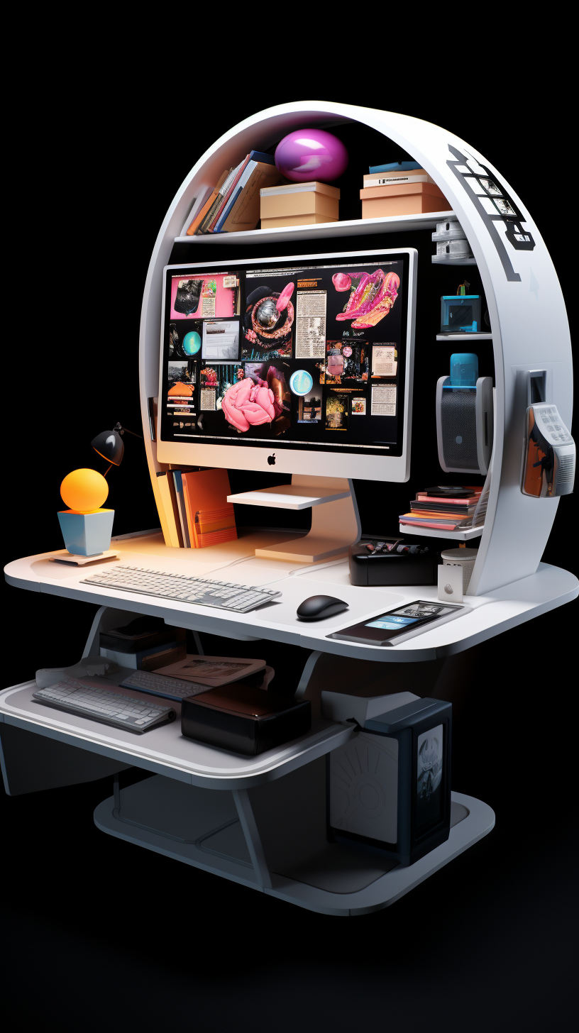 Sleek modern 3D workstation for college student