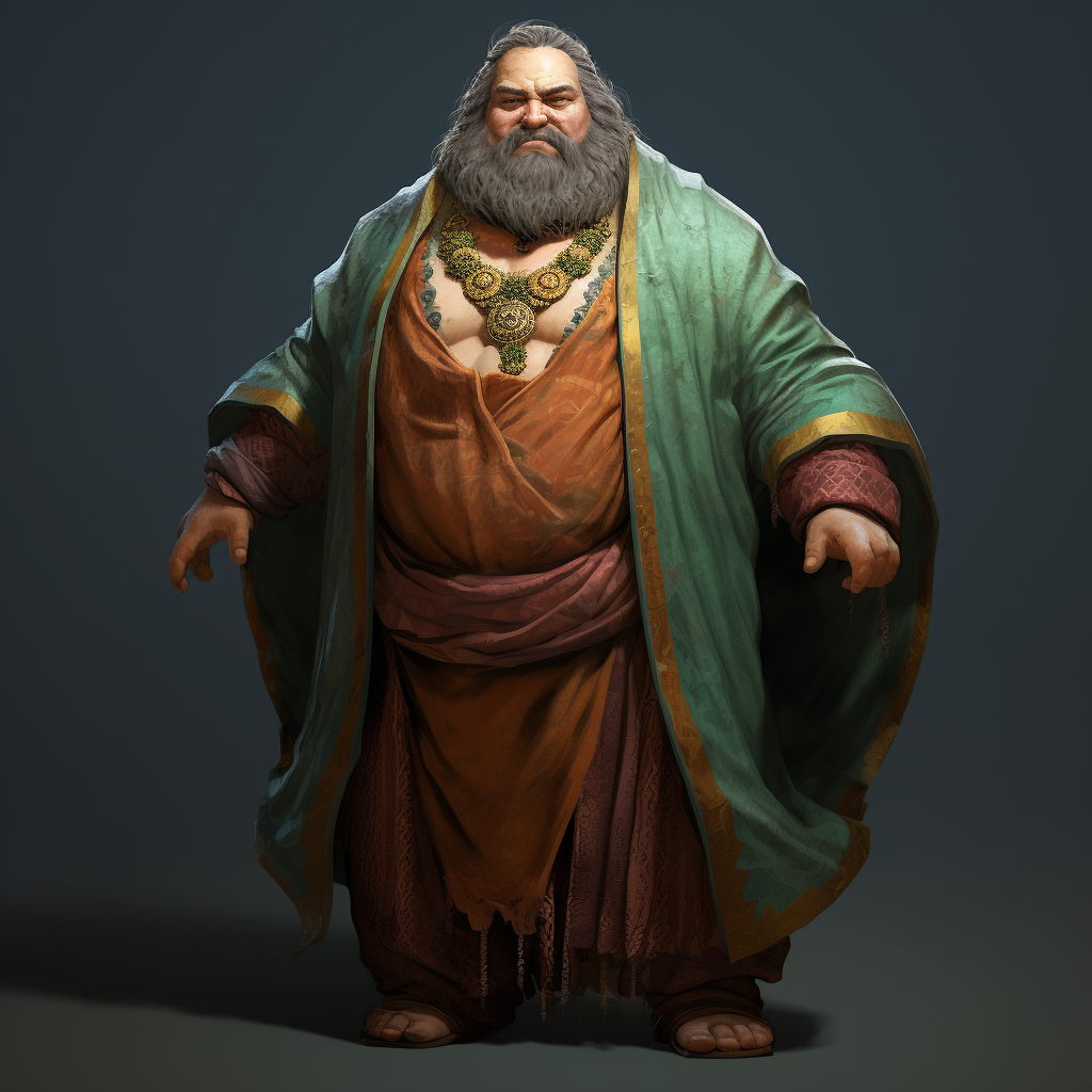 Male Druid in Robe Casting a Spell