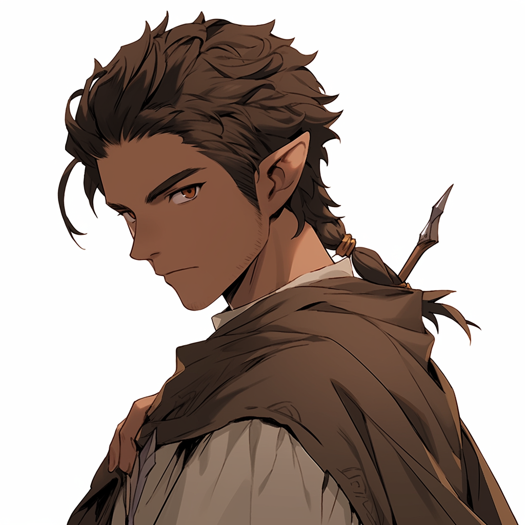 Male wood elf with brown hair