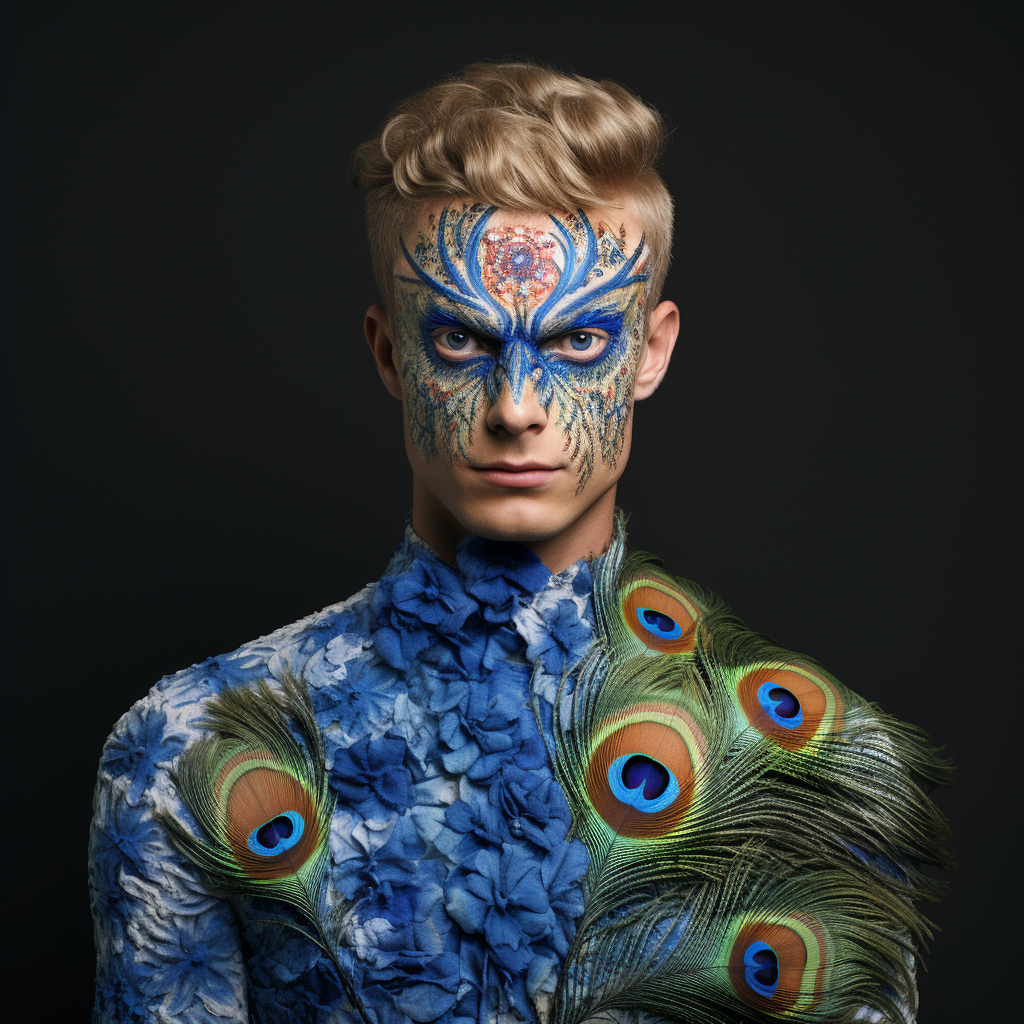 Half man half peacock hybrid