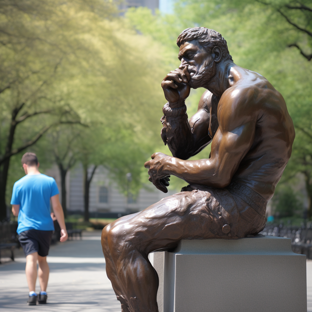 Man eating twinkie while thinking