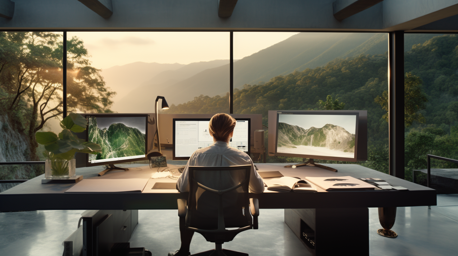 A designer working on computer