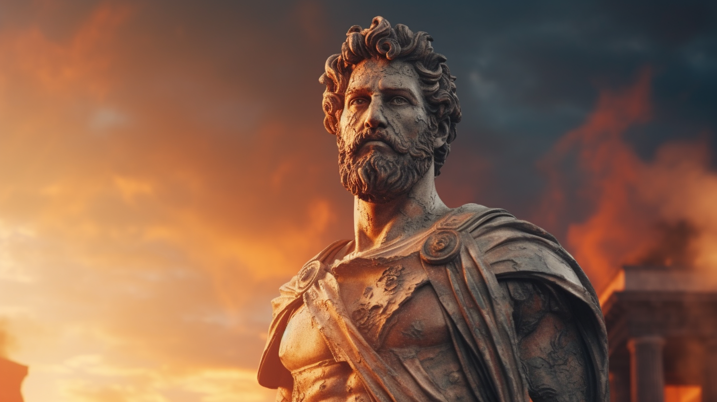 Portrait of Marcus Aurelius statue