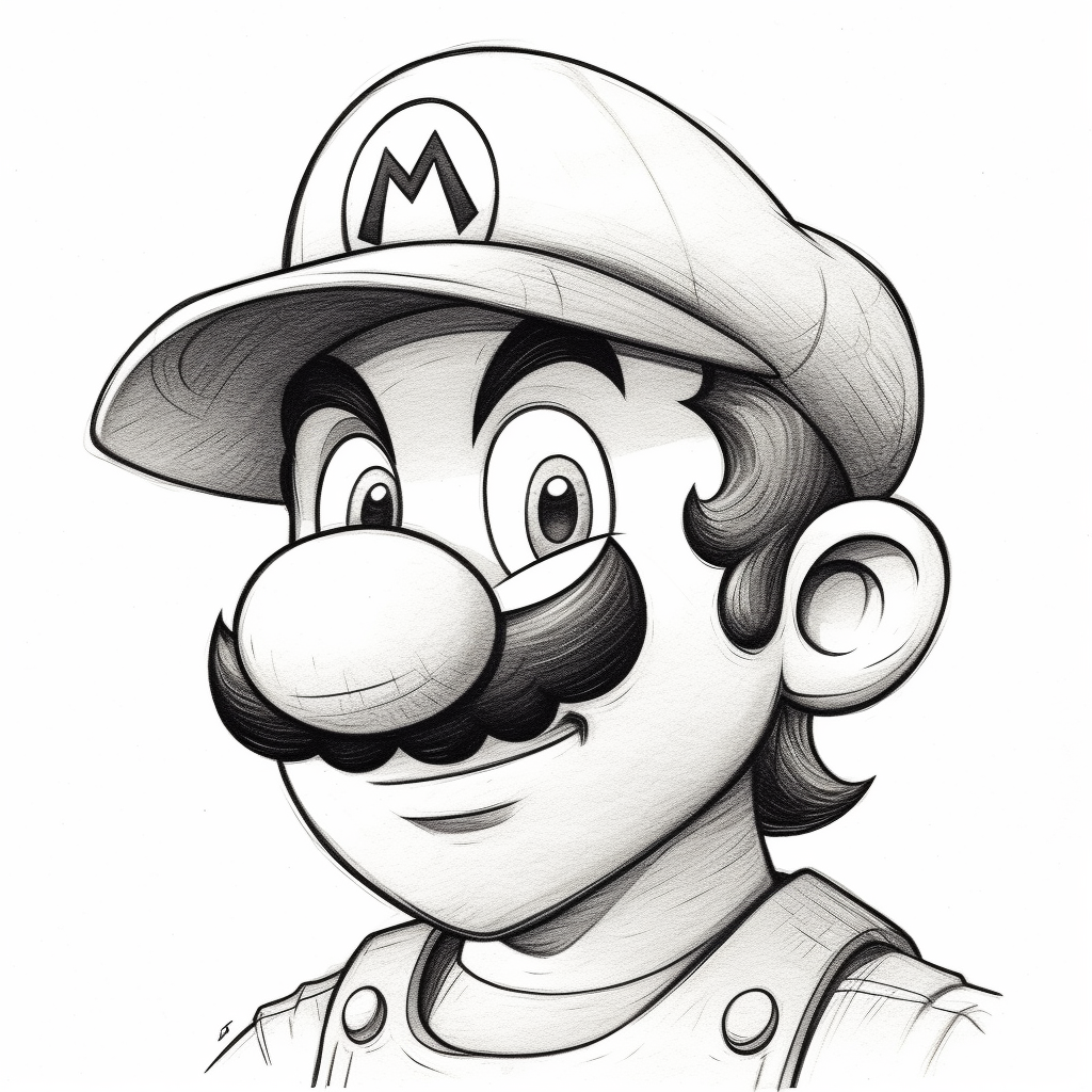 Mario drawing in Boichi manga style