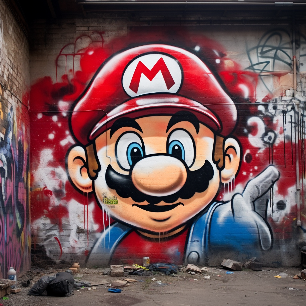 Graffiti art with 'Mario' name