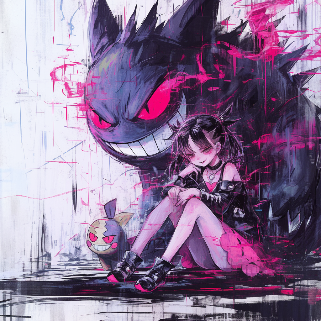 Spooky Marnie Gengar Pokemon Artwork