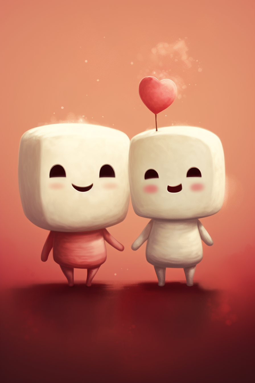 Marshmellow love couple illustration