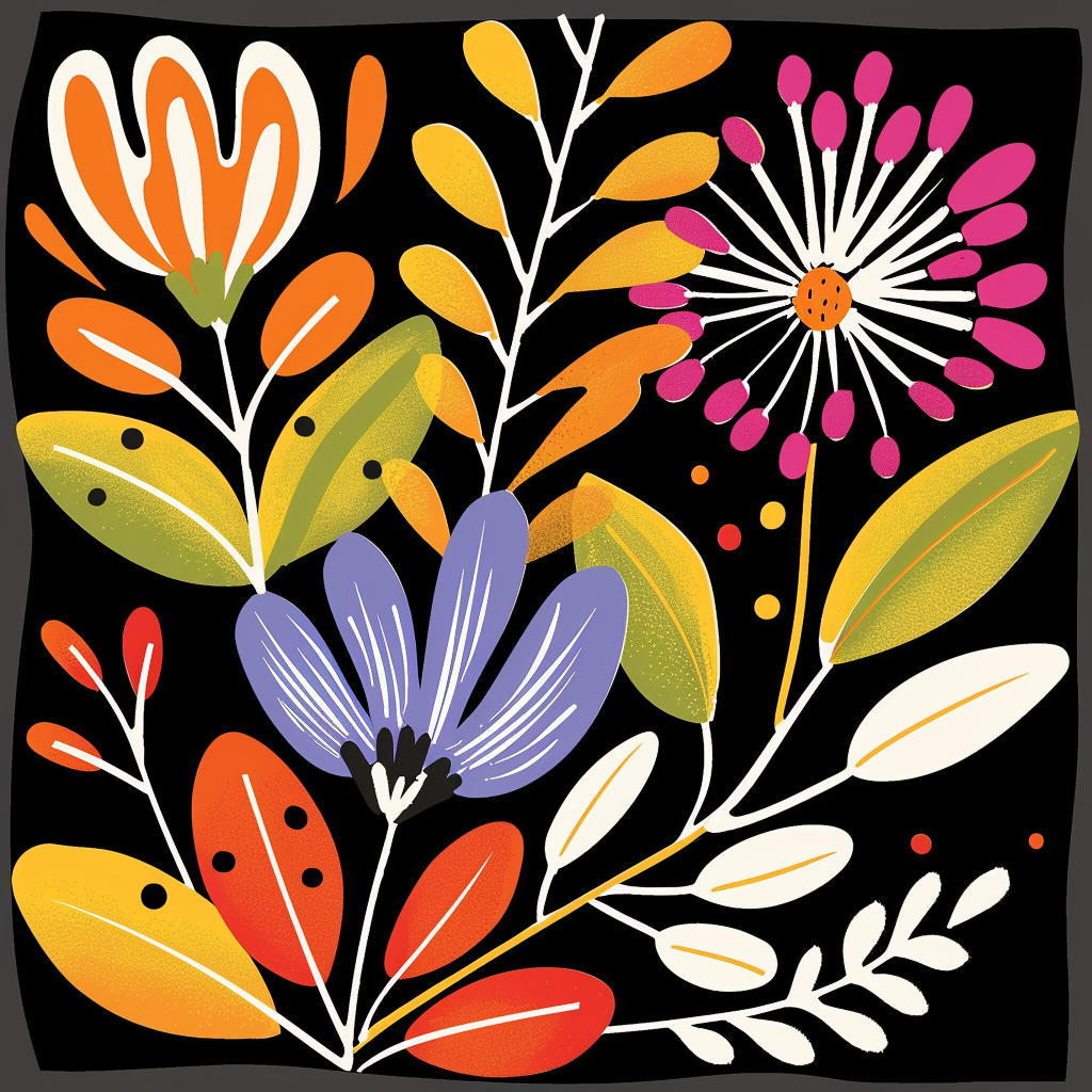 Minimalist Matisse Style Floral Art