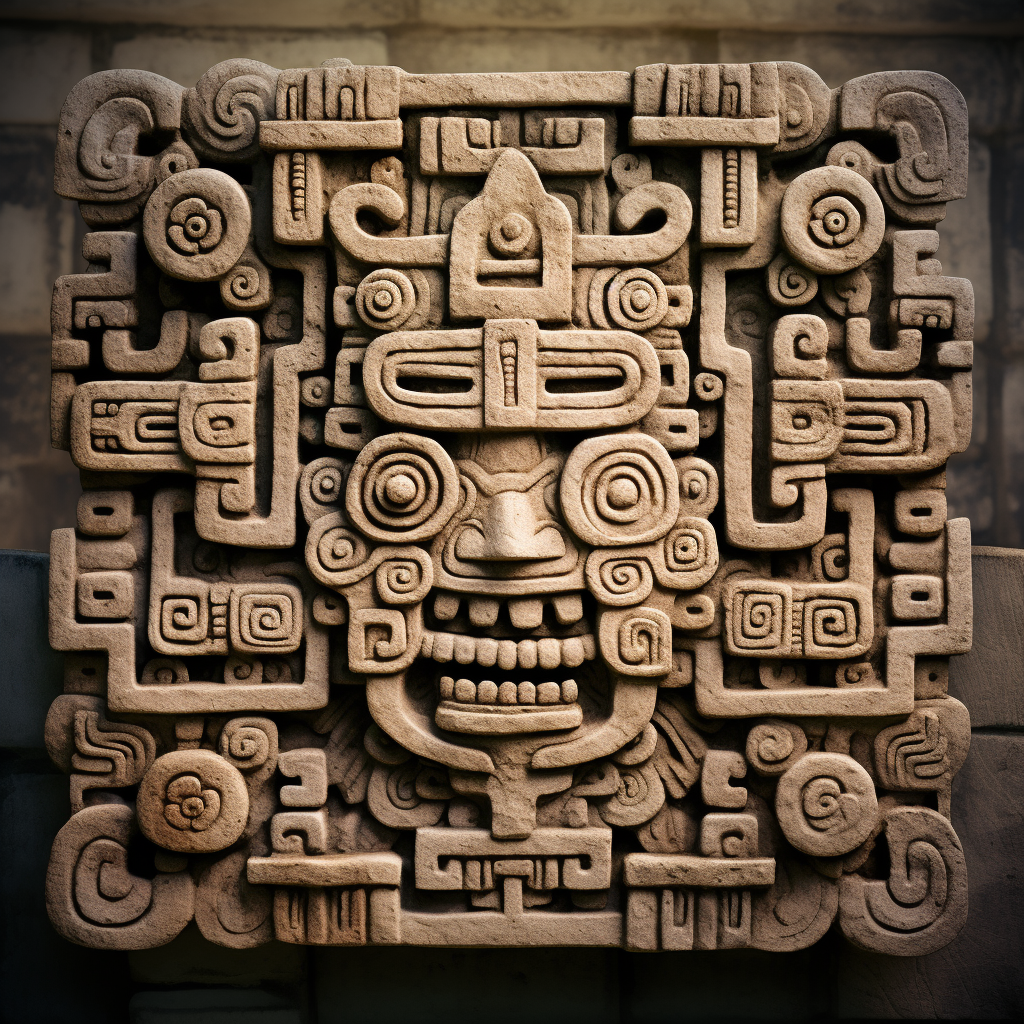 Mayan hieroglyph monster chaos depiction