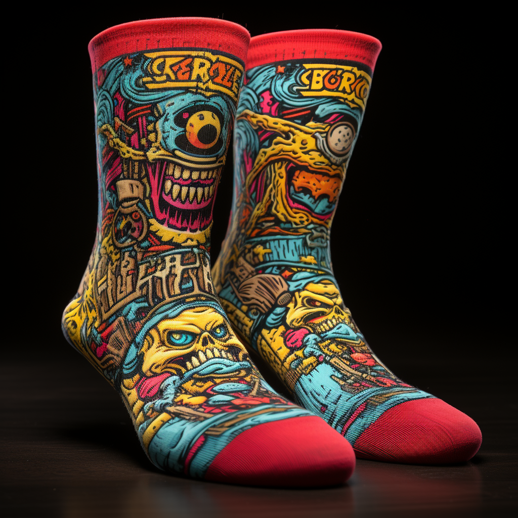 Stylish McDonalds cyberpunk horror socks