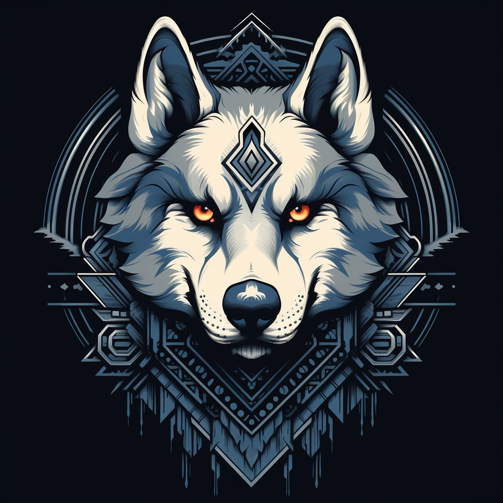 Mean Husky wearing Gothic Tshirt illustration