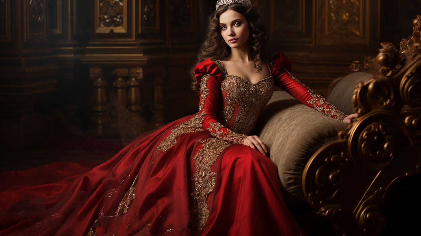 Woman in Stunning Medieval Gown