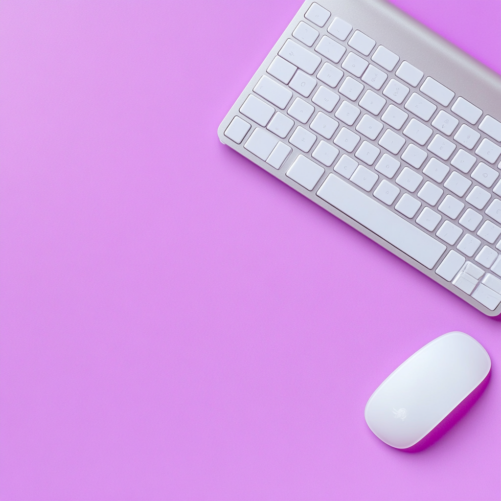 Minimalist desk with pink background