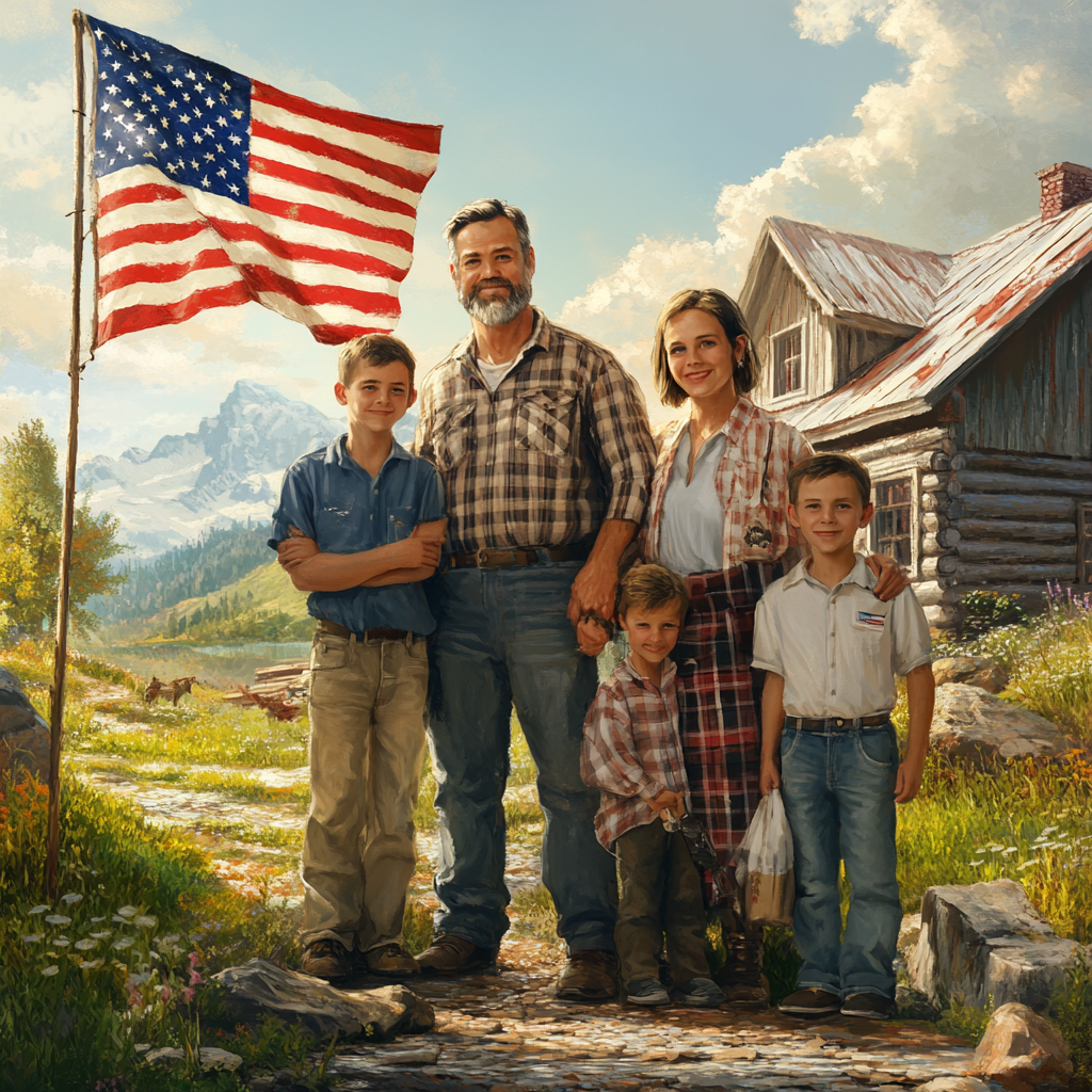 Patriotic Christian Family Portrait