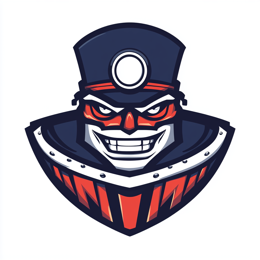 Train mascot logo on white background