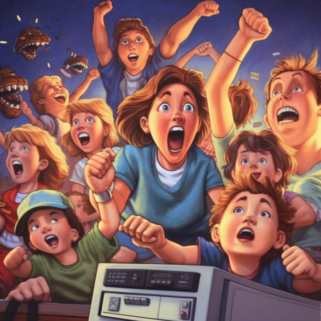 Kids Cheering Video Games Nightmare