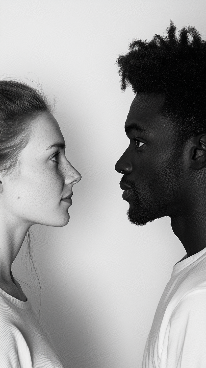 Young Interracial Couple Love Portrait