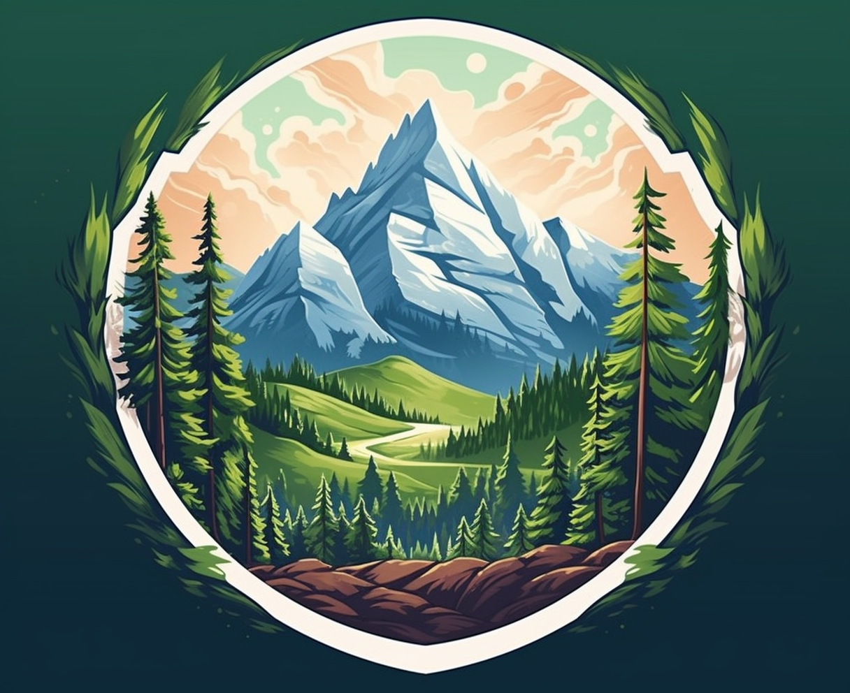 4. Illustration of badge protecting the environment in the south