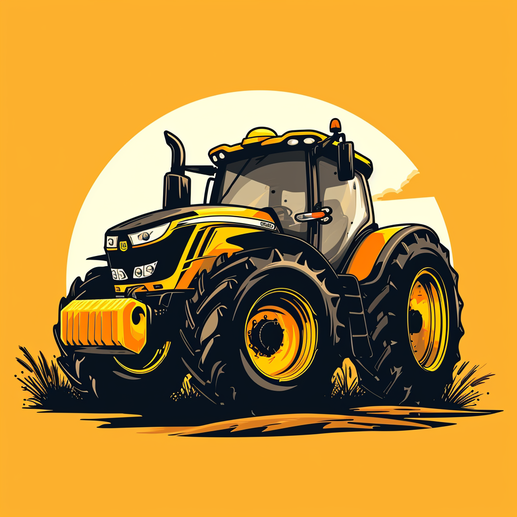 4. Illustration of a modern tractor logo