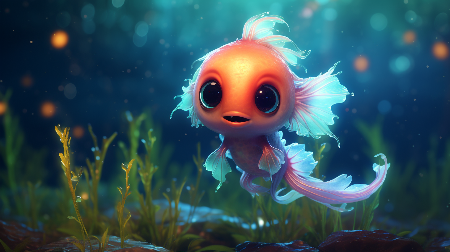 4.  Captivating image featuring a cute water creature