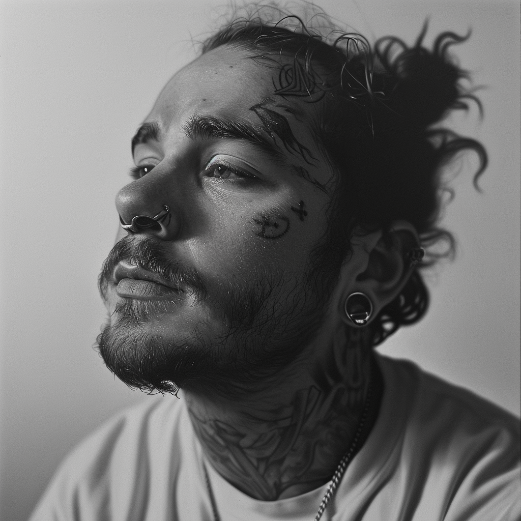 4. Image of Post Malone as tattoo artist