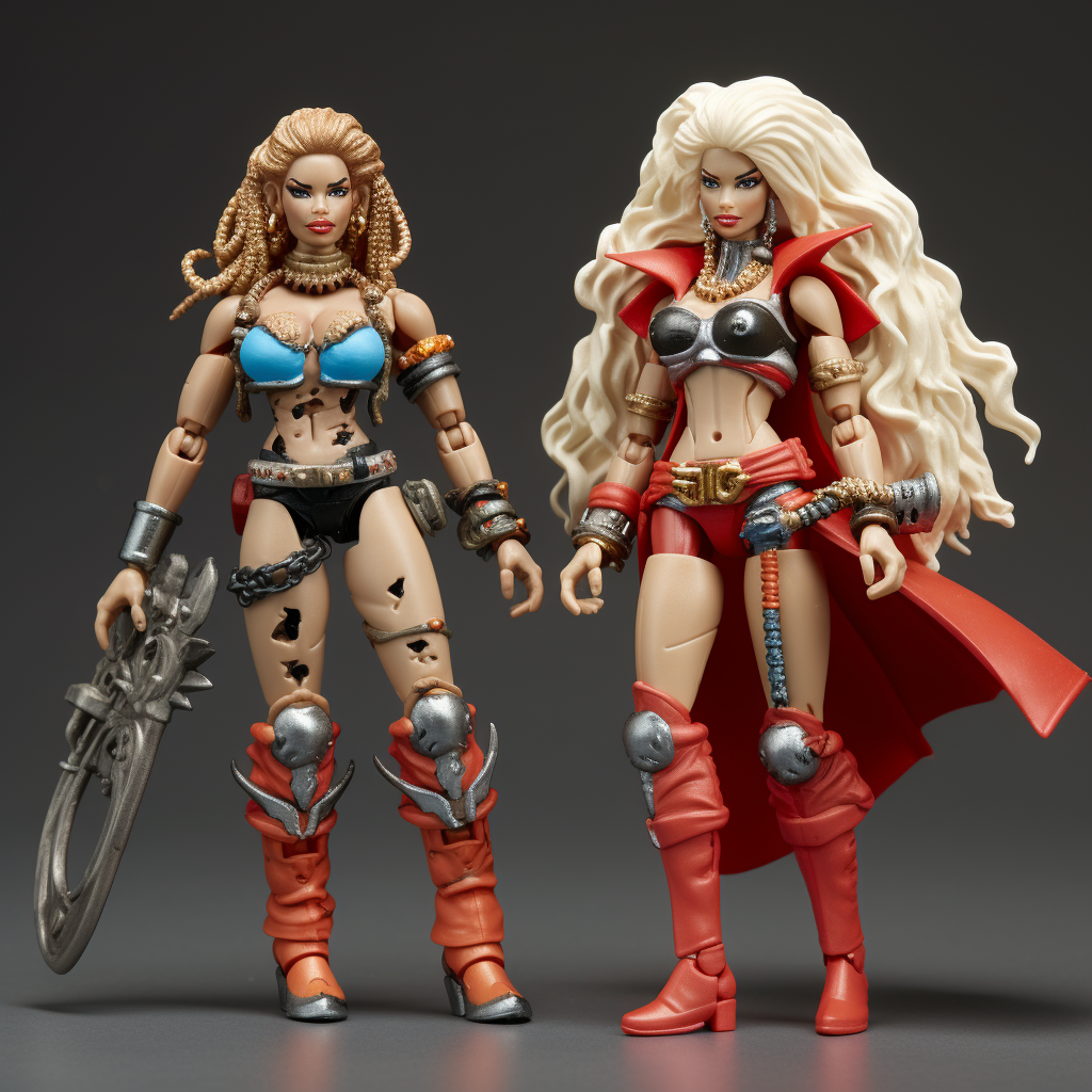 Warrior princess action figure in 1980s style