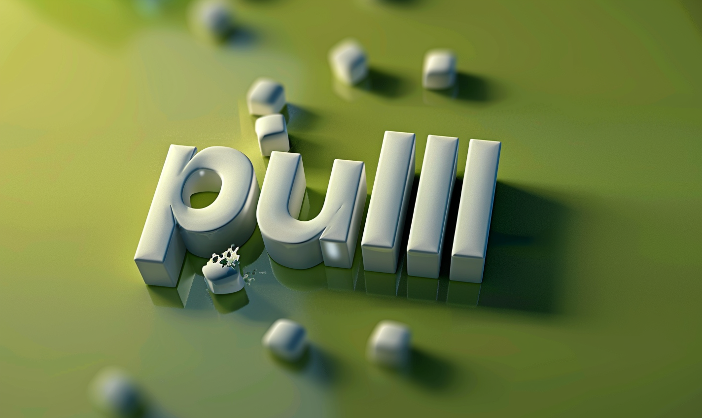 3D text with word  pull