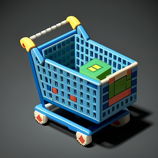 8-bit pixel shopping cart icon